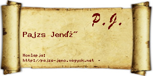 Pajzs Jenő névjegykártya